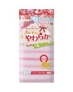 Wave Bubble Foaming Body Wash Cloth Pink 60แผ่น