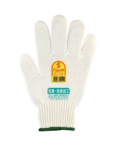 Sythetic Double String Knitted Work Gloves 8 Guage NIHONICHI (Yellow Cuff) 1โหล