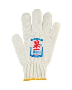 Sythetic Double String Knitted Work Gloves 8 Guage SEAMLESS OVER (Green Cuff) 1โหล