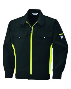 เสื้อแจ็คเก็ตแขนยาว สีดำผสมเหลืองสะท้อนแสง ไซส์ 5L