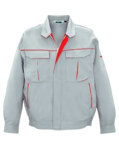 เสื้อแจ็คเก็ตแขนยาว สีเทาเงินผสมแดง ไซส์ 5L