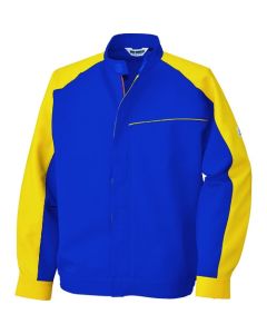 เสื้อแจ็คเก็ตมีกระเป๋า สีน้ำเงินรอยัลบลู x เหลือง ไซส์ SS