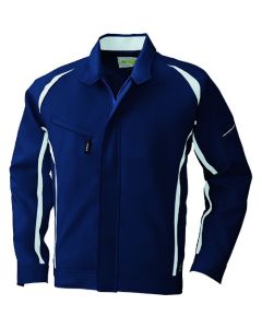 เสื้อแจ็คเก็ตแขนยาว สีน้ำเงินเข้มผสมสีเงิน ไซส์ 3L