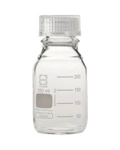 ขวดกลม ฝาเกลียว สีขาว ฝาใส 250ml