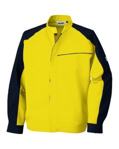 เสื้อแจ็คเก็ตมีกระเป๋า สีเหลือง x ดำ ไซส์ 4L