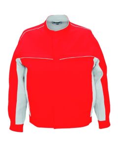 เสื้อแจ็คเก็ตแขนยาว สีแดงผสมเทาเงิน ไซส์ 4L