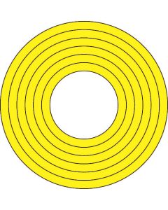 สติกเกอร์มาร์คกิ้ง Yellow Marking-100Y เส้นผ่านศูนย์กลางภายใน 40-90 มม. Φ 10 แผ่น PET