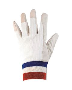 Pig Grain Leather Gloves With Cotton Back #435(M Size) 1ชุด