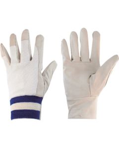 Pig Grain Leather Gloves With Cotton Back #435(L Size) 1ชุด