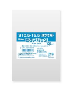 ถุง OPP ยี่ห้อ Pure Pack ไม่ใช้เทปกาว ขนาด 10.5-15.5 ซม. (สำหรับโปสการ์ด) แพ็คละ 100 ถุง