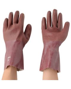 Interlocked Cotton Lined Natural Rubber Glove. In 30Cm Length. L 5ชุด