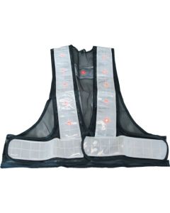 เสื้อกั๊กนิรภัย LED รุ่น 8Y4003 สีน้ำเงิน/ขาว สะท้อนแสง