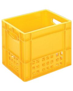 ภาชนะบรรจุเครื่องดื่ม 201955 Pure Crate 12P-6 (แบบฝาจั่วสำหรับขวดขนาด 1 ลิตร จำนวน 12 ขวด) สีเหลือง