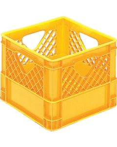 ภาชนะบรรจุเครื่องดื่ม 202608 Pure Crate 16P-2 (แบบฝาจั่วสำหรับขวดขนาด 1 ลิตร จำนวน 16 ขวด) สีเหลือง