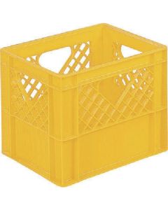 ภาชนะบรรจุเครื่องดื่ม 201857 Pure Crate 12P-11 (แบบฝาจั่วสำหรับขวดขนาด 1 ลิตร จำนวน 12 ขวด) สีเหลือง