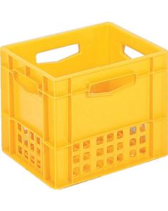 ภาชนะบรรจุเครื่องดื่ม 201912 Pure Crate 12P-1B (แบบฝาจั่วสำหรับขวดขนาด 1 ลิตร จำนวน 12 ขวด) สีเหลือง