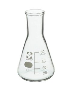 ขวดรูปทรงกรวย Erlenmeyer มีขีดบอกปริมาตร ขนาด 50 มล. บรรจุ 10 ชิ้น