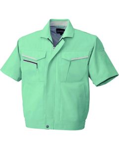 เสื้อแจ็กเก็ตแขนสั้น สีเขียว/เทาเงิน ไซส์ LL