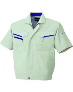 เสื้อแจ็คเก็ตแขนสั้น สีเทาเงิน/น้ำเงินเข้ม ไซส์ L