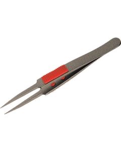 Rubber Grip Stainless Tweezers 1เส้น