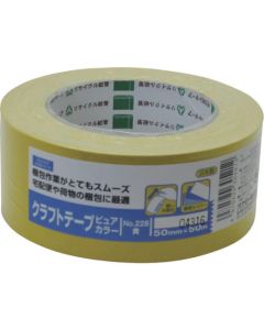 เทปคราฟท์ NO228 สีเหลืองล้วน 50 มม. ฟิล์มหด