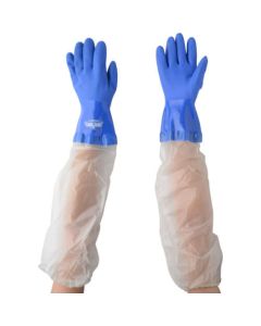 PVC Oil Resistant Gloves with Arm Cover 10ชุด