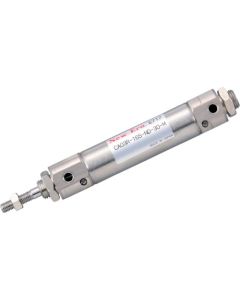 กระบอกสูบพร้อมตัวควบคุมความเร็ว ขนาดเส้นผ่านศูนย์กลาง 10 มม. ระยะชัก 140 มม. พร้อมสกรูยึดด้านข้าง แม่เหล็ก และสวิตช์
