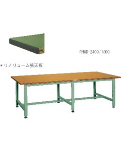 โต๊ะทำงานขนาดกลาง รับน้ำหนักได้มาก (1500 กก.) แบบ HWD ขนาด 1800 x 1200 x สูง 740 มม. แบบพื้นฐาน สีเขียว