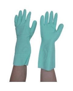 ถุงมือยางไนไตร ยางไนไตร แบบหนา ครึ่งมือ เขียว L