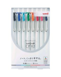 ชุดปากกาหมึกเจล Uni Ball ONE 0.38mm (8 สี)