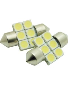 หลอดไฟ LED สำหรับห้อง 3 ชิป 6 SMD ขนาด 31 มม. จำนวน 2 ชิ้น