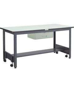 โต๊ะทำงานสำหรับงานปานกลาง (รับน้ำหนักได้ 500 กก.) ชนิด CFW ขนาด 1200 x 600 x สูง 740 มม. พร้อมลิ้นชัก 1 ช่อง สีเทาเข้ม