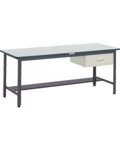 โต๊ะทำงานสำหรับงานปานกลาง (รับน้ำหนักได้ 500 กก.) รุ่น AEW ขนาด 1500 x 750 x สูง 740 มม. พร้อมลิ้นชัก 1 ช่อง สีเทาเข้ม