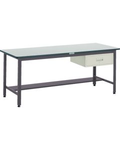โต๊ะทำงานสำหรับงานปานกลาง (รับน้ำหนักได้ 500 กก.) รุ่น AEW ขนาด 1500 x 900 x สูง 740 มม. พร้อมลิ้นชัก 1 ช่อง สีเทาเข้ม