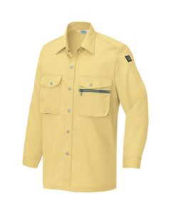 เสื้อเชิ้ตแขนยาว (unisex) (ผ้าบาง) สีมัสตาร์ด 4L