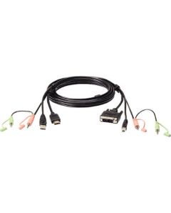 ฟังก์ชันการแปลง HDMI→DVI-D สายเคเบิล KVM 1.8 ม. รวมขั้วต่อเสียง