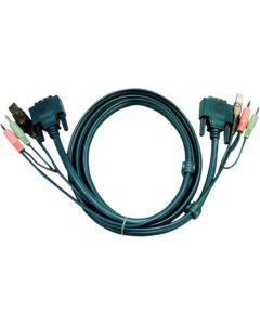 1.8M USB DVI-I Single Link KVM Cable 1เส้น