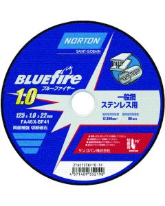 NORTON Blue Fire 1.0 Cutting Wheel 10 แผ่น แผ่นละ 1 แผ่น
