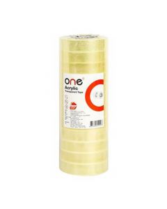 เทปใส แกน1 นิ้ว 12. มม. x 36 หลา (แพ็ค12ม้วน) สีใส ONE