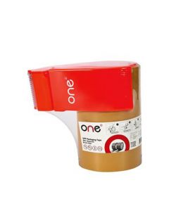 เทปปิดกล่องพร้อมที่ตัด 48 มม. x 45 หลา ชา (แพ็ค3อัน) ONE