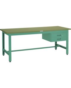 โต๊ะทำงานสำหรับงานปานกลาง (รับน้ำหนักได้ 800 กก.) รุ่น GW ขนาด 1200 x 600 x สูง 740 มม. พร้อมลิ้นชัก 2 อัน สีเขียว