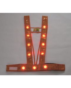 เสื้อกั๊กนิรภัยแบบคาดเอว LED "ส่องแสง" <ไฟ LED สีส้ม/แดง>