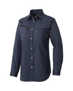 เสื้อเชิ้ตแขนยาวผู้หญิง (ผ้าบาง) สีกรมท่า L