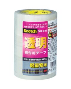 เทปปิดกล่องใส 48 มม. x 50 ม. แพ็ค 3 ม้วน สำหรับสินค้าที่มีน้ำหนักเบา