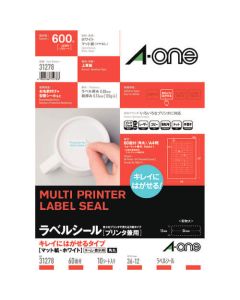 A-one label sticker peelable display/address label printer กระดาษด้านขาว A4 60 ด้าน 1 ถุง (รวม 10 แผ่น) 31278