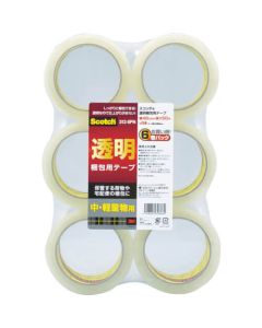 Scotch [RU] Transparent Packing Tape 313 Series (for medium and light weight)  Replacement Tape 6 Rolls Pack