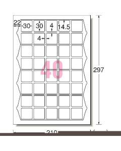 สติกเกอร์ฉลาก A-one(TM) (รวมเครื่องพิมพ์) 40 ด้าน มีขอบทุกด้าน 20 สี่เหลี่ยมมุมมน
