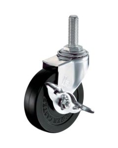 Threaded Type Caster  (rubber wheel/stainless steel metal fittings)