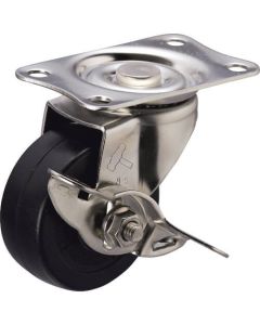 Plate Type Caster 320E Series  (rubber wheel/stainless steel metal fittings)