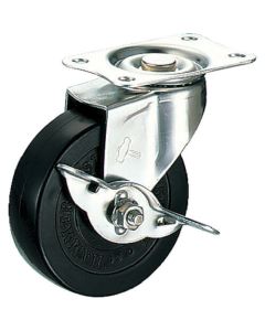 Plate Type Caster 320E Series  (rubber wheel/stainless steel metal fittings)